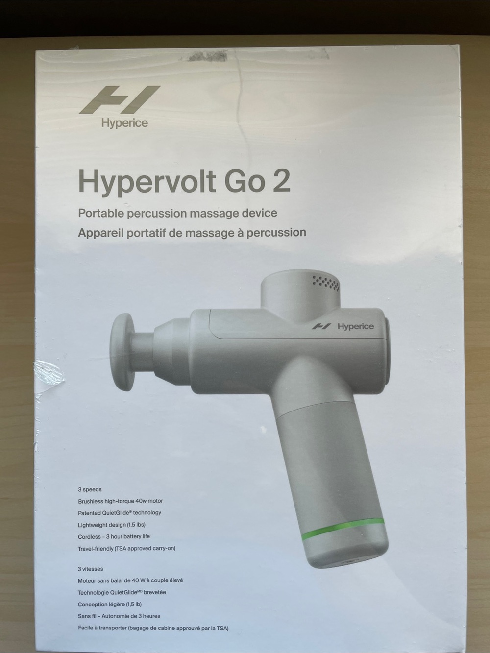 Hyperice Hypervolt Go 2 Portable Percussion Massager - White